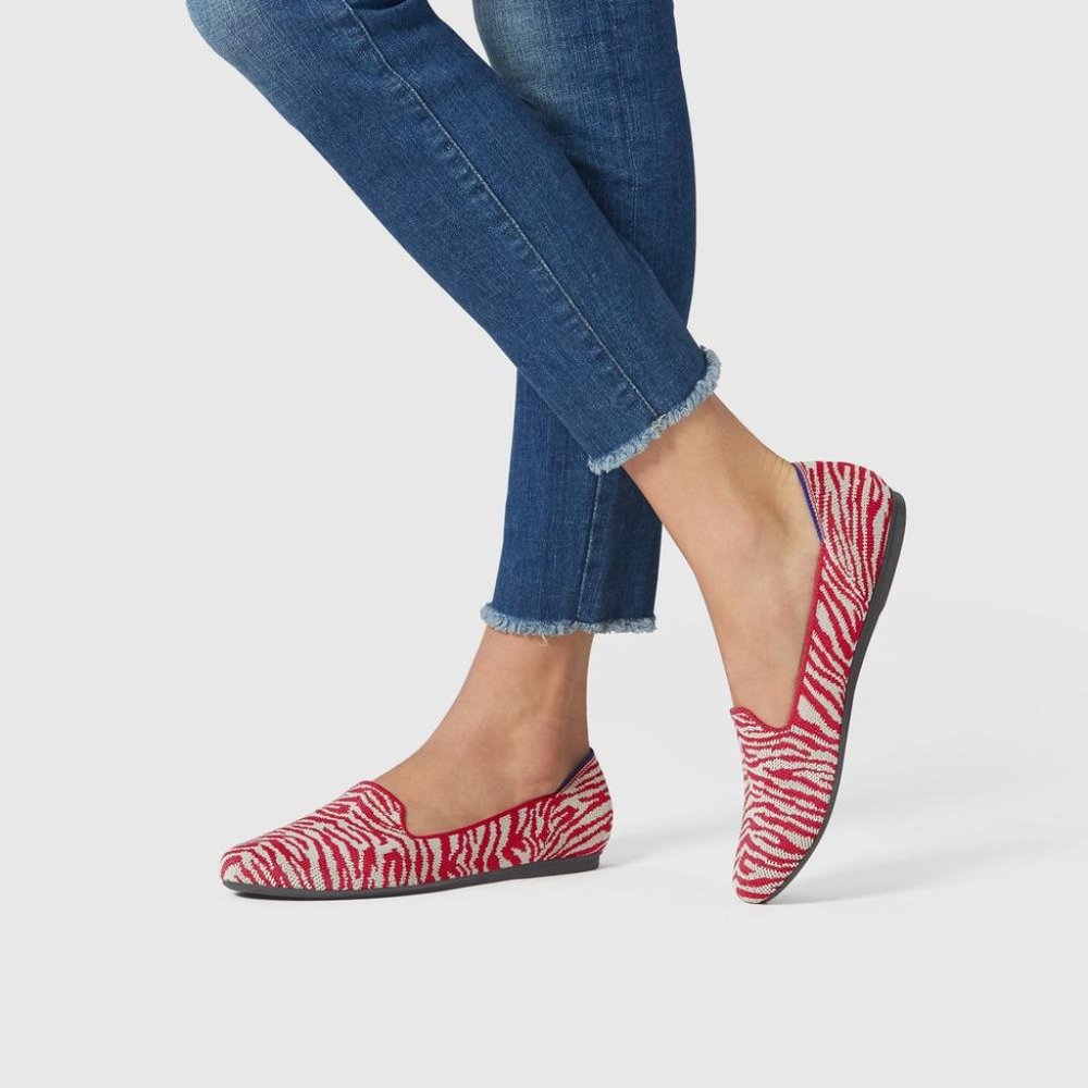 Rothy's Red Zebra Loafers